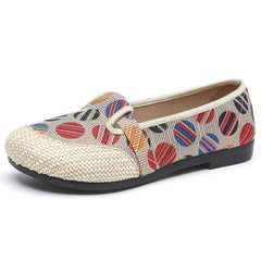 Women's Slip-on Flat Mom Linen Leisure Old Canvas Shoes Newgew