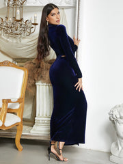 Long Sleeve Cut Out Slit Dress Newgew Dresses