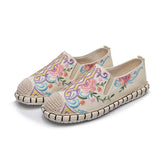 Women's Beijing Cloth Soft Bottom Ethnic Style Embroidery Canvas Shoes Newgew