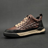 Men Fashion Figured Leather Flat Casual Shoes Newgew Shoes