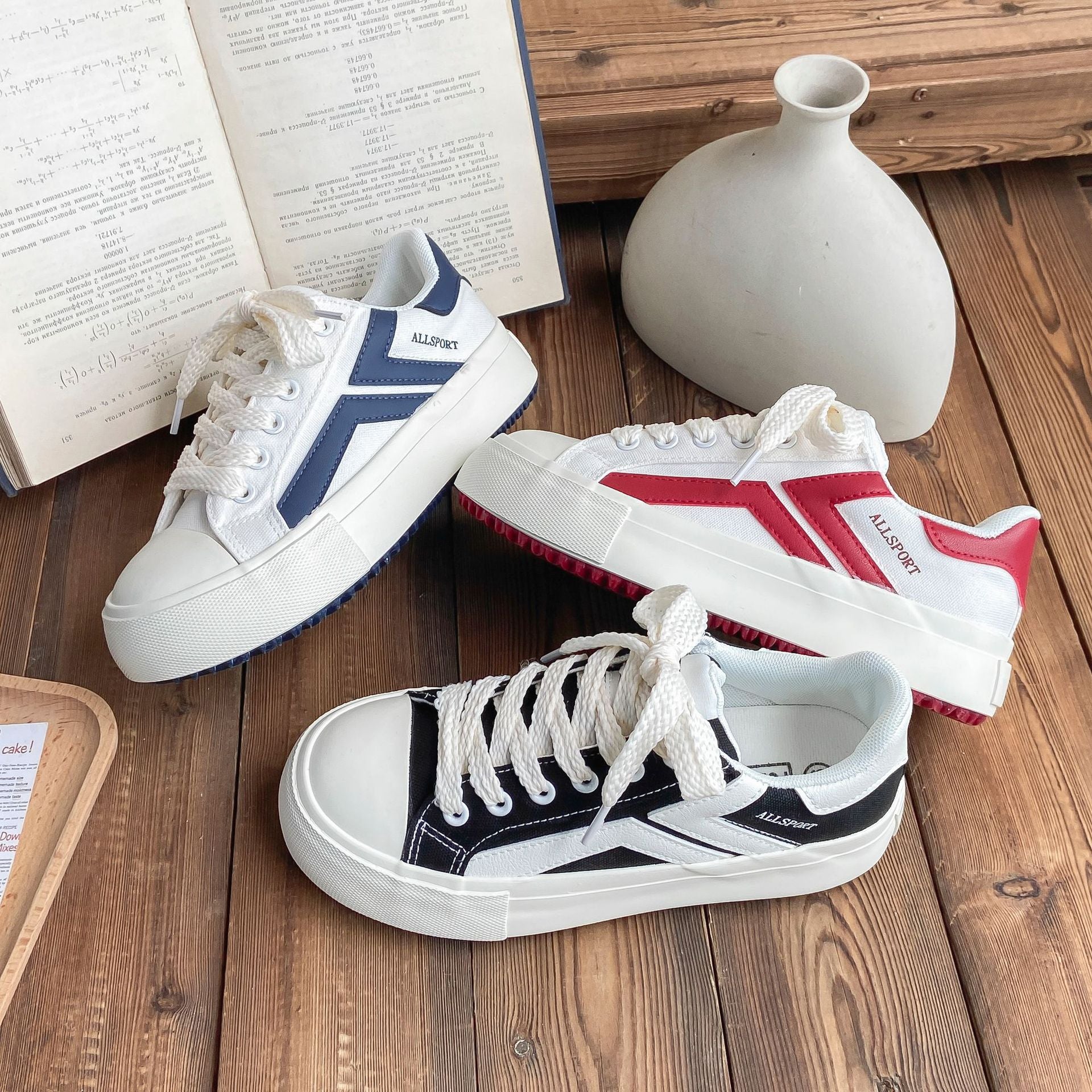 Women's Spring Thick-soled Big Toe Biscuit Shape Canvas Shoes Newgew