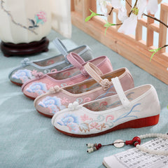 Ancient Style Han Chinese Clothing Jelly Bottom Canvas Shoes Newgew