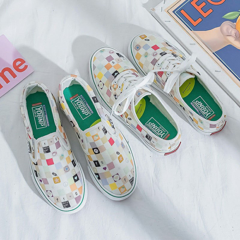 Women's Korean Style Street Shot Half Slip-on Canvas Shoes Newgew