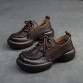 Women Retro Leather Handmade Soft Casual Shoes Newgew Shoes