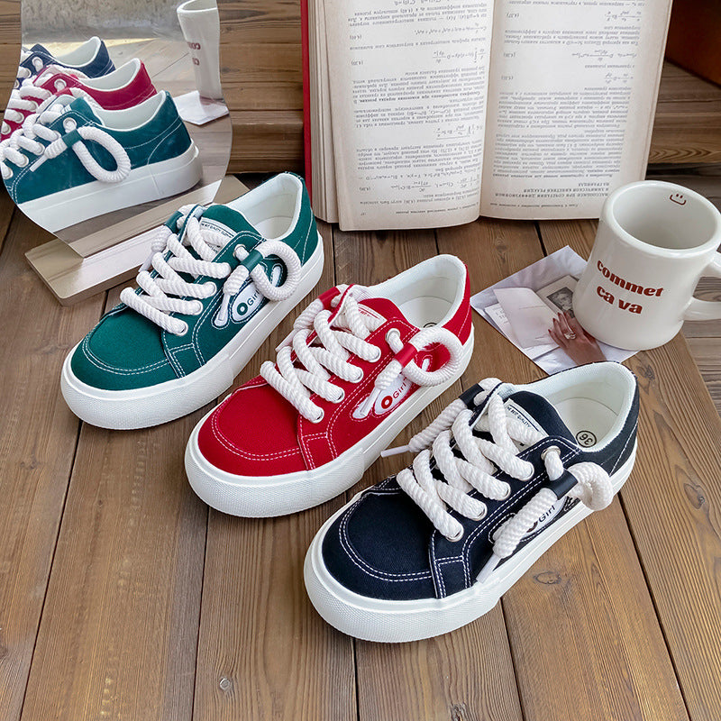 Women's Retro Green Harbor Style Minority White Sneakers Newgew