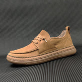 Men Minimalist Solid Leather Flat Casual Shoes Newgew Shoes