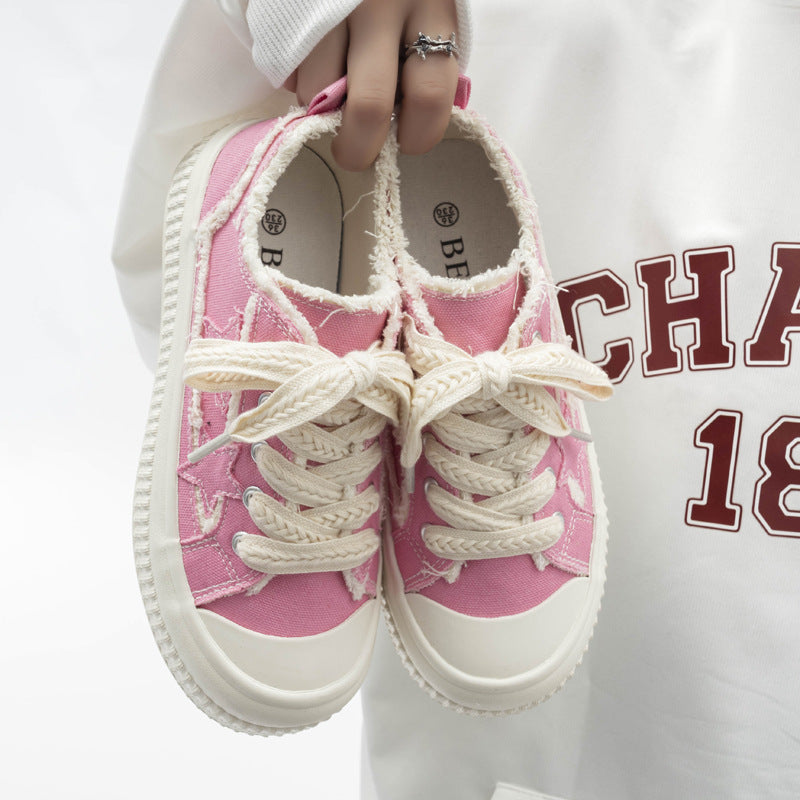 Women's Design Platform Trendy Board Fashionable Canvas Shoes Newgew