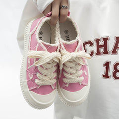 Women's Design Platform Trendy Board Fashionable Canvas Shoes Newgew