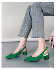 Braided Toe Strappy Mid-Heeled High Heels Newgew