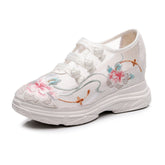 Garden Height Increasing Insole Embroidered Thickened Canvas Shoes Newgew
