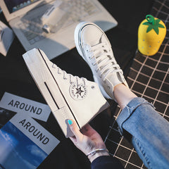 Women's Spring Platform White Trend Cloth Canvas Shoes Newgew