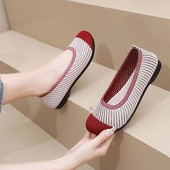 Women's Cloth Summer Breathable Hollowed Slip-on Soft Canvas Shoes Newgew