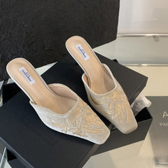 Stiletto rhinestone fairy high heel slippers NewGew