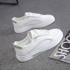 Women's White Summer Korean Style Flat Versatile Canvas Shoes Newgew