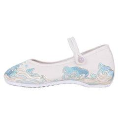 Women's Ancient Style Old Beijing Cloth Low Canvas Shoes Newgew