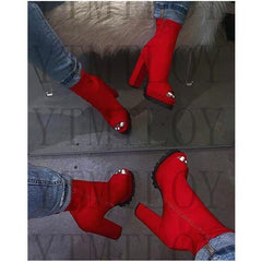 PLACEHOLDER - Call Me Baby Peep Toe Stiletto Booties Newgew