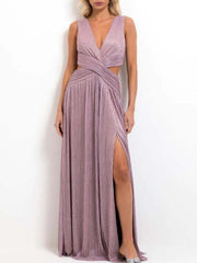 Lurex Plunge Maxi Dress Newgew Dresses