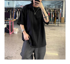 Pique Zip-Neck Polo Shirt Newgew