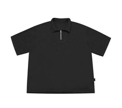 Pique Zip-Neck Polo Shirt Newgew