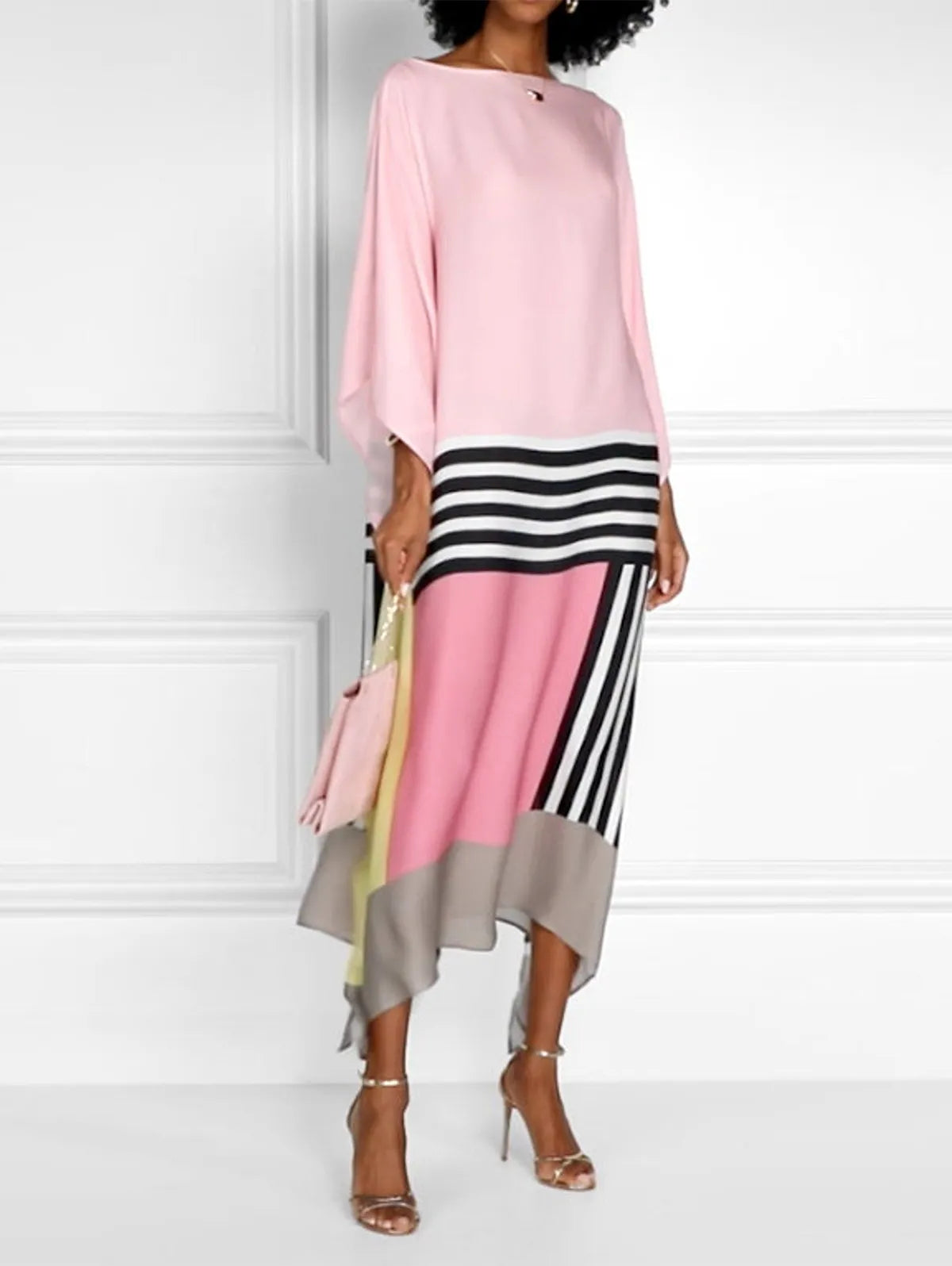 Pink Candy Stripe Kaftan Newgew Dresses