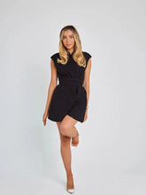 V-Neck Design Belted Dress Newgew Dresses