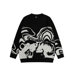 Skeleton Kiss Graphic Sweater Newgew