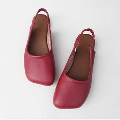 Square Toe Comfortable Sandals Flat Handmade Shoes Newgew Shoes