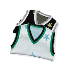 Star Jacquard Sleeveless Vest Newgew