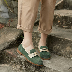 Suede Slip-On Loafers Flat Shoes Newgew Shoes