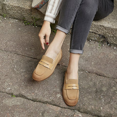 Suede Slip-On Loafers Flat Shoes Newgew Shoes