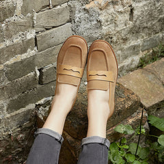 Suede Slip-On Loafers Flat Shoes Newgew Shoes