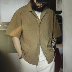 Textured Cuban Revere Collar Shirt Newgew