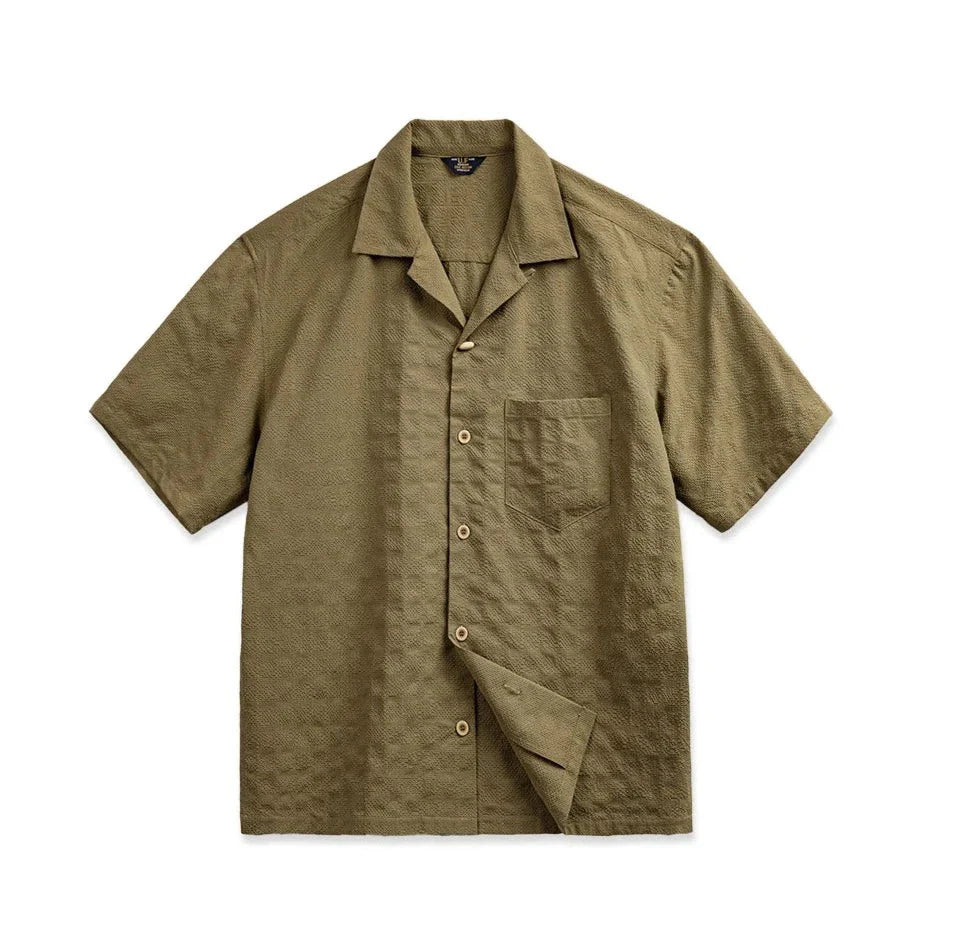 Textured Cuban Revere Collar Shirt Newgew