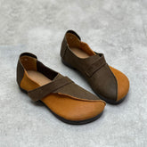 Vintage Color-Block Velcro Flats Newgew Shoes