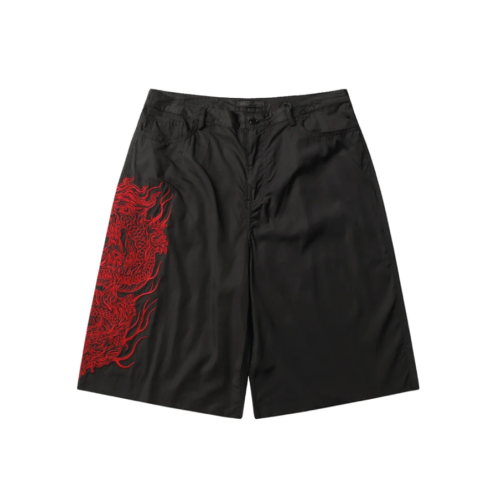 Y2K Embroidered Dragon Shorts Newgew