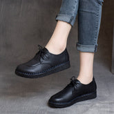 Women Autumn Retro Leather Handmade Casual Shoes Newgew Shoes