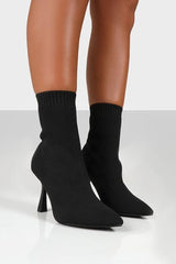 Fashion Pointed Mid-tube Knitted High-heel Boots NewGew