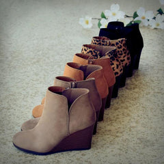 Side Slit Wedge Booties NewGew