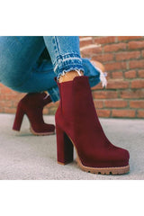 Thick-heel Low-top Waterproof Platform Elastic Martin Boots NewGew