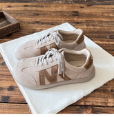 Women Retro Suede Leather Soft Flat Casual Training Shoes Newgew Shoes