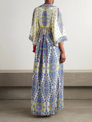 Casual Loose Printed V-Neck Maxi Dress Newgew Dresses