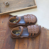 Women Retro Plaited Leather Flat Casual Summer Sandals Newgew Shoes