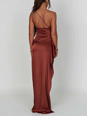Satin Slit Maxi Dress Newgew Dresses
