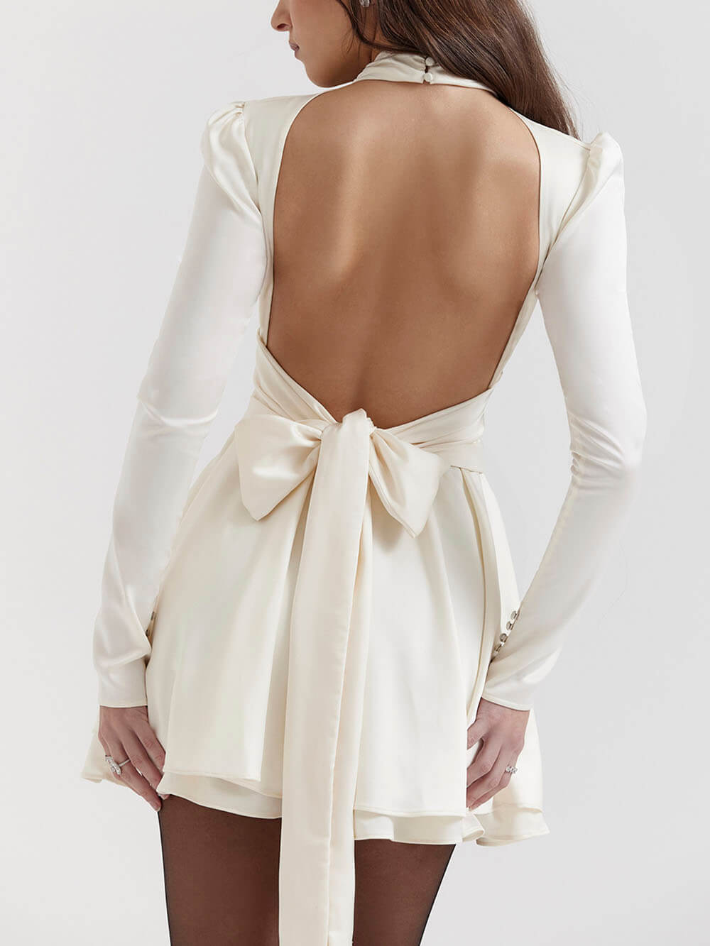Ivory Bow Mini Dress Newgew Dresses