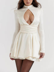 Ivory Bow Mini Dress Newgew Dresses