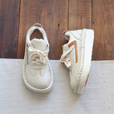 Women Casual Color Matching Patchwork Leather Shoes Newgew Shoes