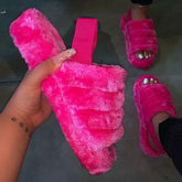Fur Sling Back Slipper Sandals NewGew