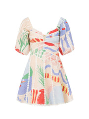 Modern Sophisticated Art Graffiti Floral Print Mini Dress Newgew Dresses