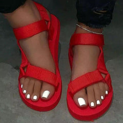 Fashion Casual Patchwork Solid Color Comfortable Flat Sandals NewGew