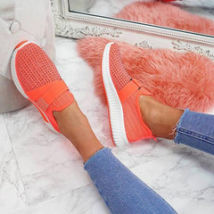 Women Fashion Bling Rhinestones Flyknit Fabric Slip On Breathable Platform Sneakers NewGew